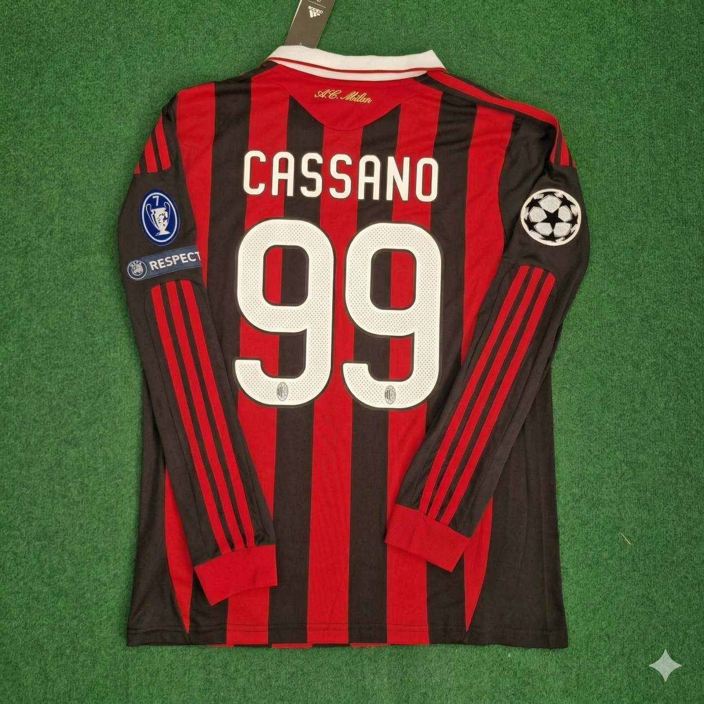 Antonio Cassano Milan 2009 2011 Retro Long Sleeve Football Jersey