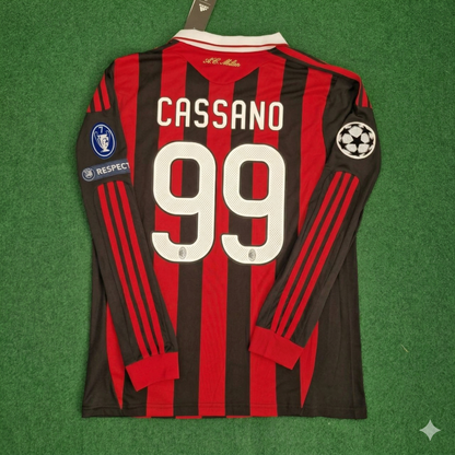 Antonio Cassano Milan 2009 2011 Retro Long Sleeve Football Jersey