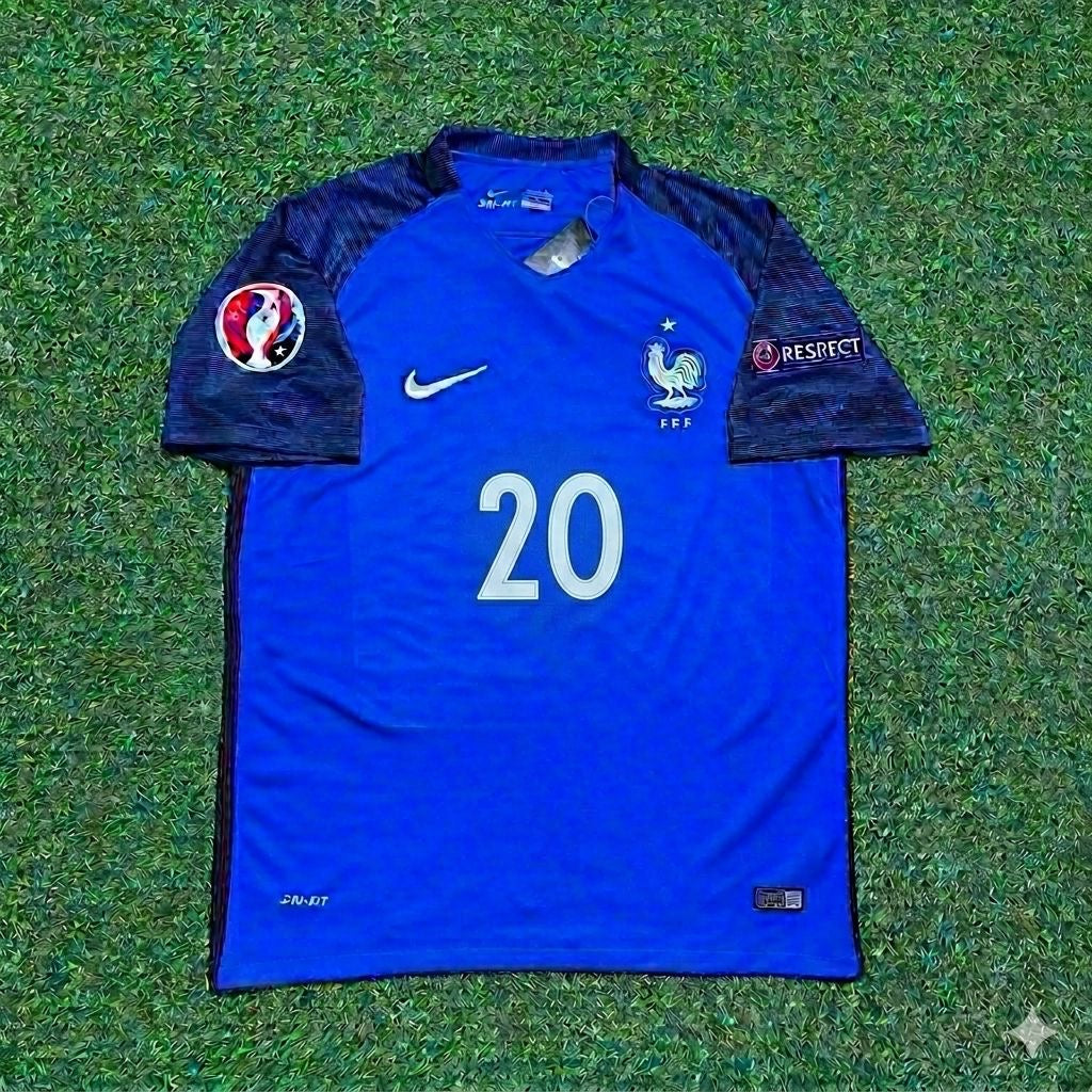 France EURO 2016 Kingsley Coman #20 Home Retro Football Jersey