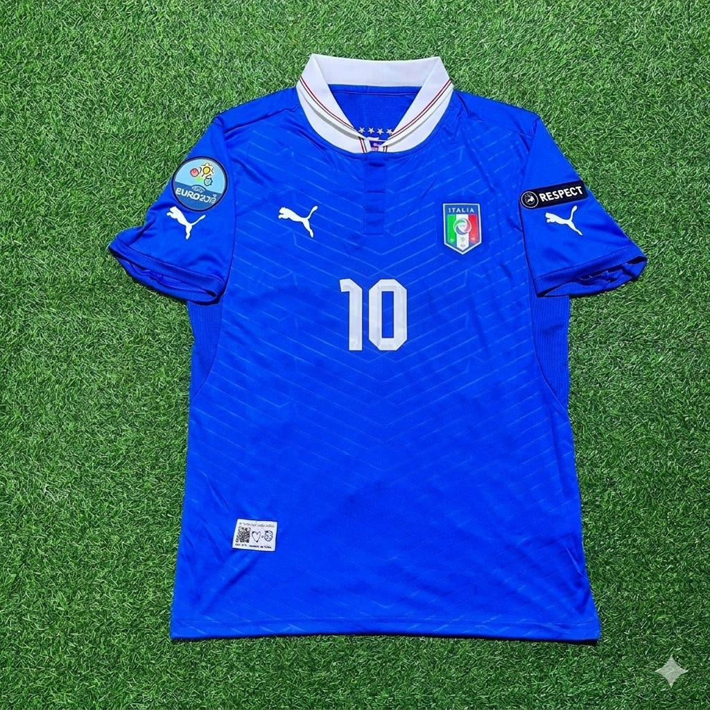Italy EURO 2012 Antonio Cassano 10- Retro Home Football Jersey