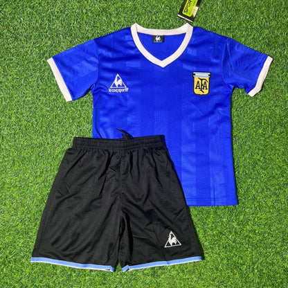 Argentina World Cup 1986 Sergio Batista 2- Final Blue Kids Retro Football Jersey Kit