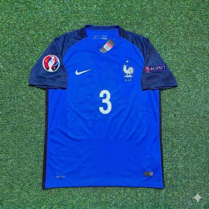 France EURO 2016 Patrice Evra #3 Home Retro Football Jersey