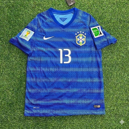 Dante 13- 2014 World Cup Retro Blue Football Jersey