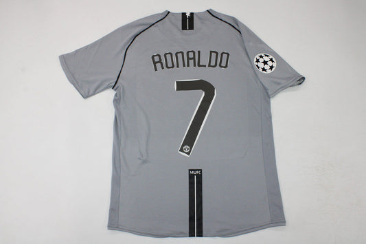Cristiano Ronaldo Manchester United 2007 2008 Grey Retro Jersey Trikot Maillot
