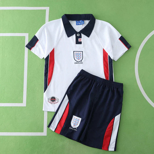 England 1998 Home Retro Kids Kit Jersey KinderTrikot Maillot Enfant