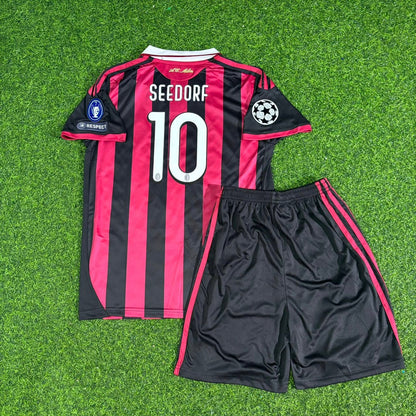 Clarence Seedorf AC Milan 2008-2009 Kids Home Retro Football Jersey Kit