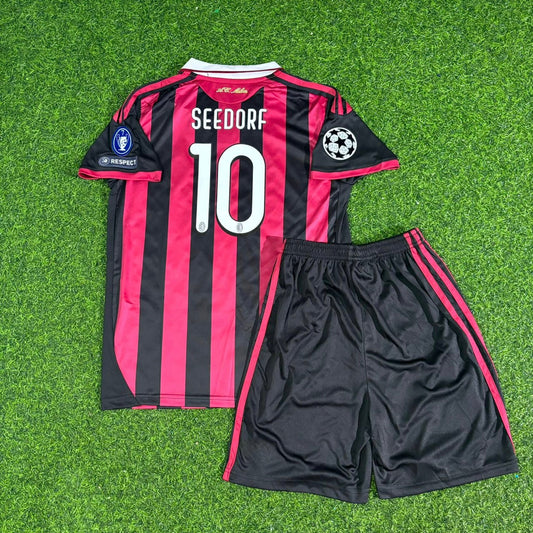Clarence Seedorf AC Milan 2008-2009 Kids Home Retro Football Jersey Kit