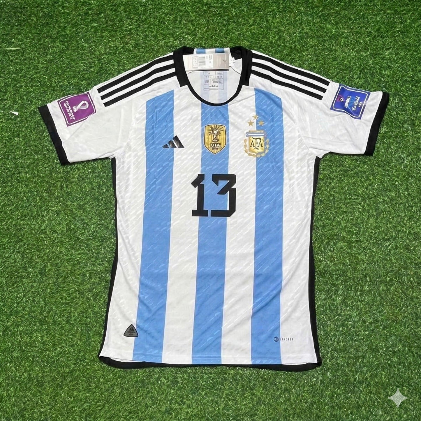 Argentina World Cup 2022 Cristian Romero 13- Qatar Champion Home Football Jersey