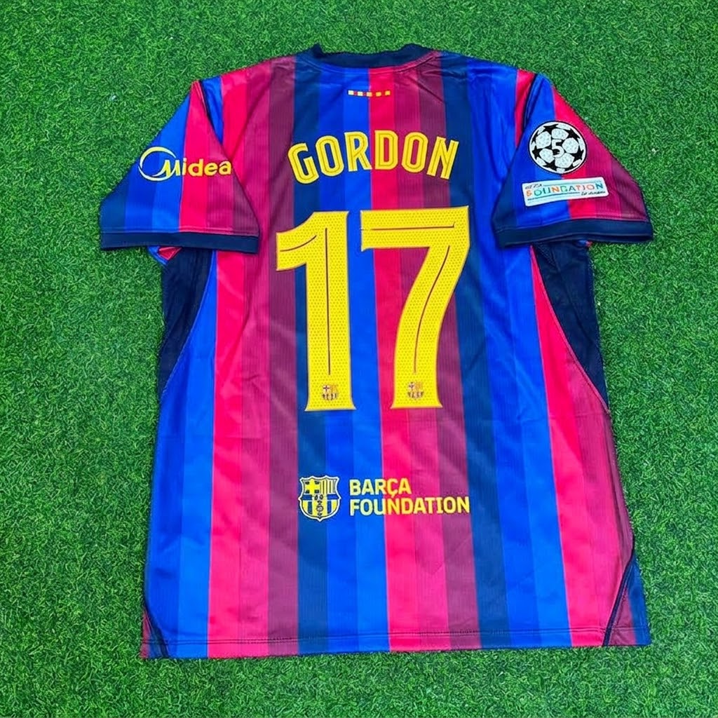 Anthony Gordon #17 Barcelona 2027 Champions League Patch Home Football Jersey