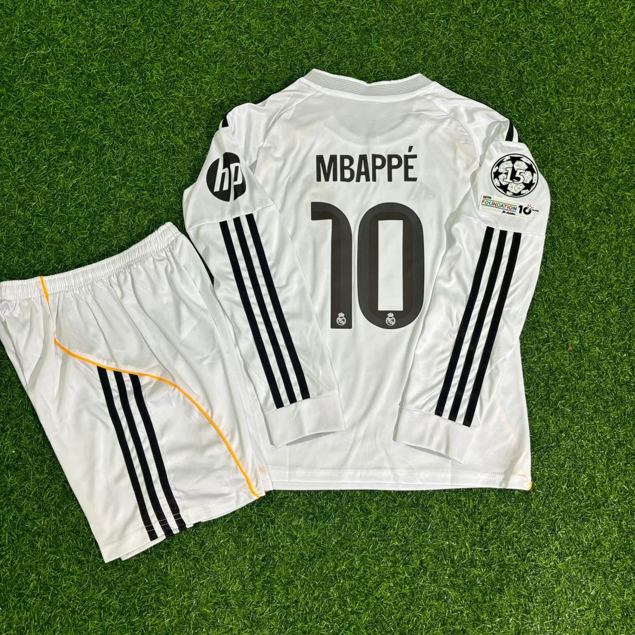Kylian Mbappe Real Madrid CL Long Sleeve New Season 2026 KIDS Football Jersey Kit