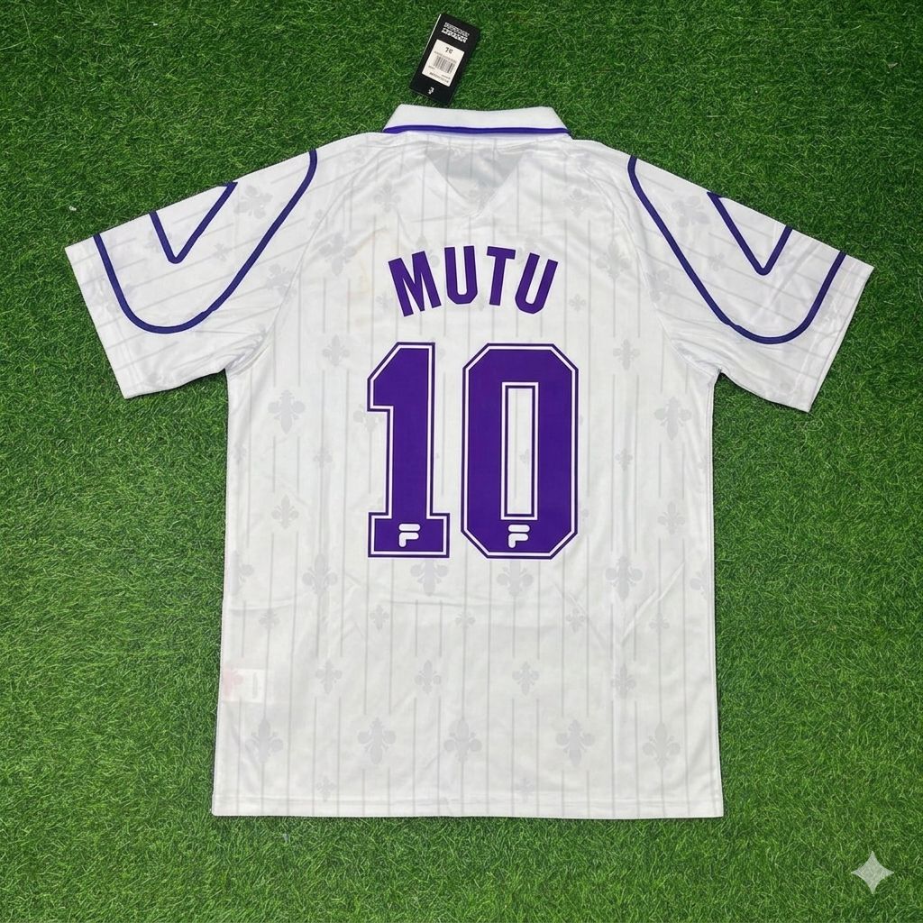 Adrian Mutu Fiorentina White Retro Football Jersey Kit