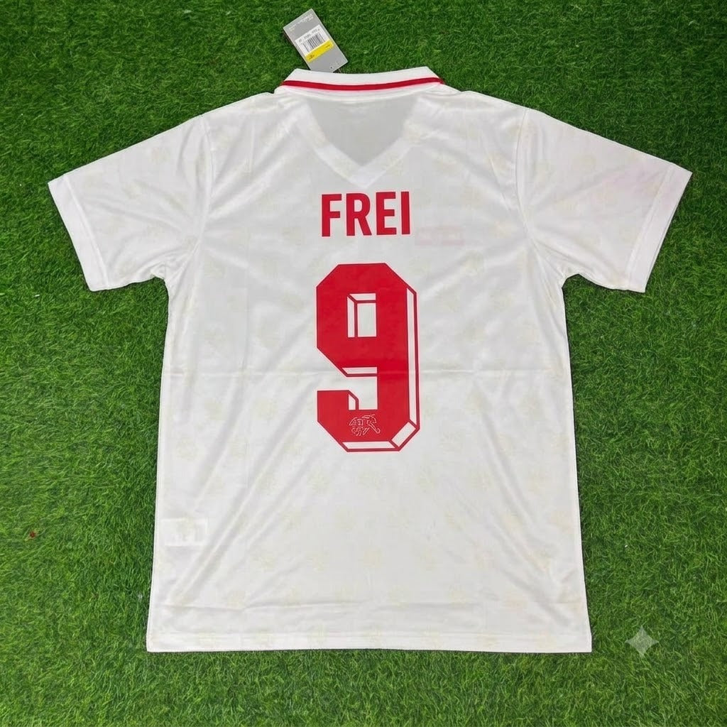 Alex Frei Switzerland White Retro Football Jersey Kit