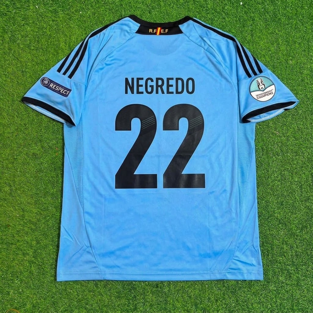 Alvaro Negredo Spain EURO 2012 Final Retro Football Jersey