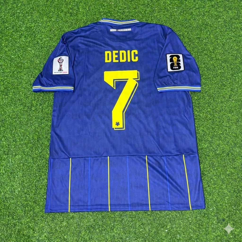 Bosnia and Herzegovina World Cup 2026 Amar Dedic Blue Football Jersey