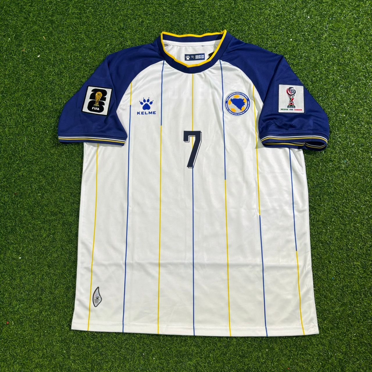 Bosnia and Herzegovina World Cup 2026 Amar Dedic White Football Jersey