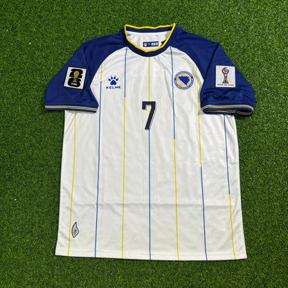 Bosnia and Herzegovina World Cup 2026 Amar Dedic White Football Jersey