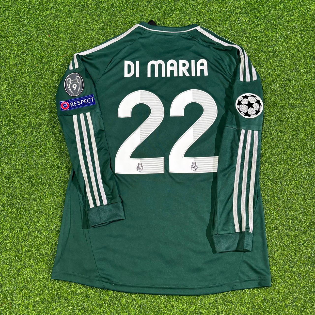 Angel Di Maria 22- Real Madrid 2012-2013 Green Long Sleeve Jersey Soccer Shirt