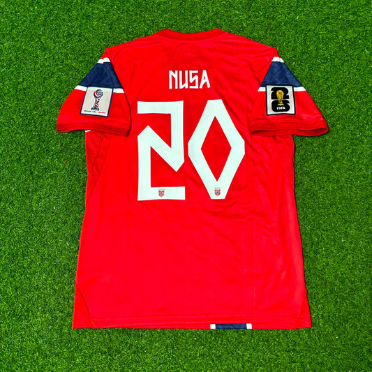 Norway World Cup 2026 Antonio Nusa #20 Home Football Jersey