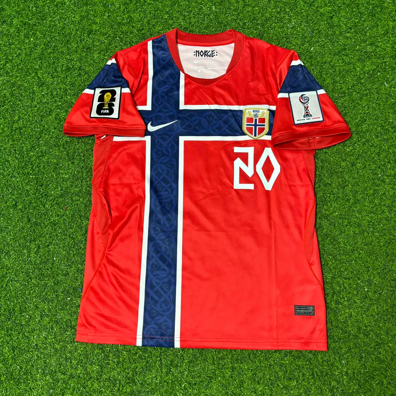 Norway World Cup 2026 Antonio Nusa #20 Home Football Jersey