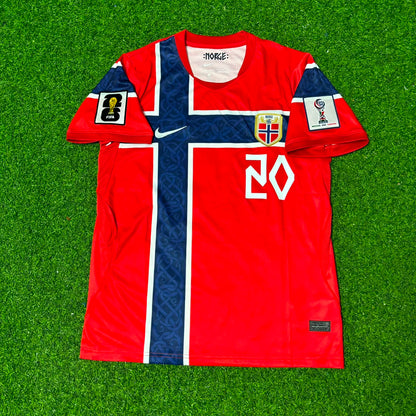 Norway World Cup 2026 Antonio Nusa #20 Home Football Jersey