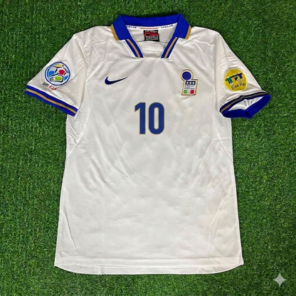 Italy EURO 1996 Demetrio Albertini #10 White Retro Football Jersey