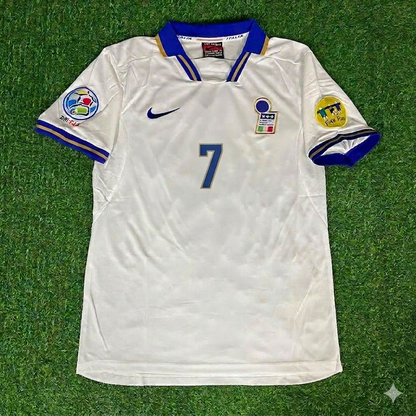 Italy EURO 1996 Roberto Donadoni #7 White Retro Football Jersey