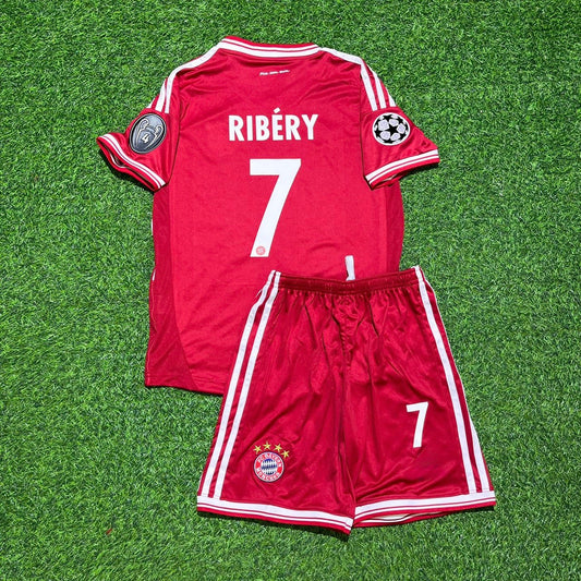 Franck Ribéry #7 Bayern Munich 2013 Champions League Final Kids Retro Kit Jersey