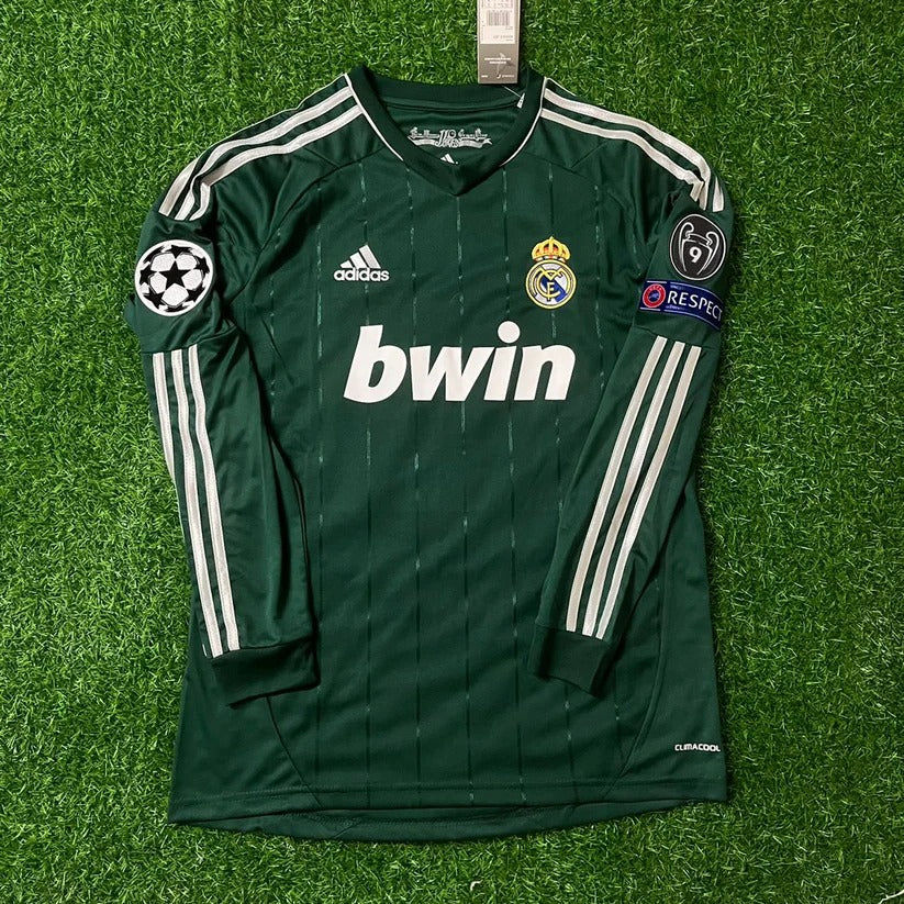 Gonzalo Higuain 20- Real Madrid 2012-2013 Champions League Green Long Sleeve Jersey Soccer Shirt