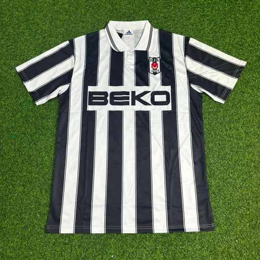 Besiktas 1996/1997 Black White Retro Forma Football Football Jersey