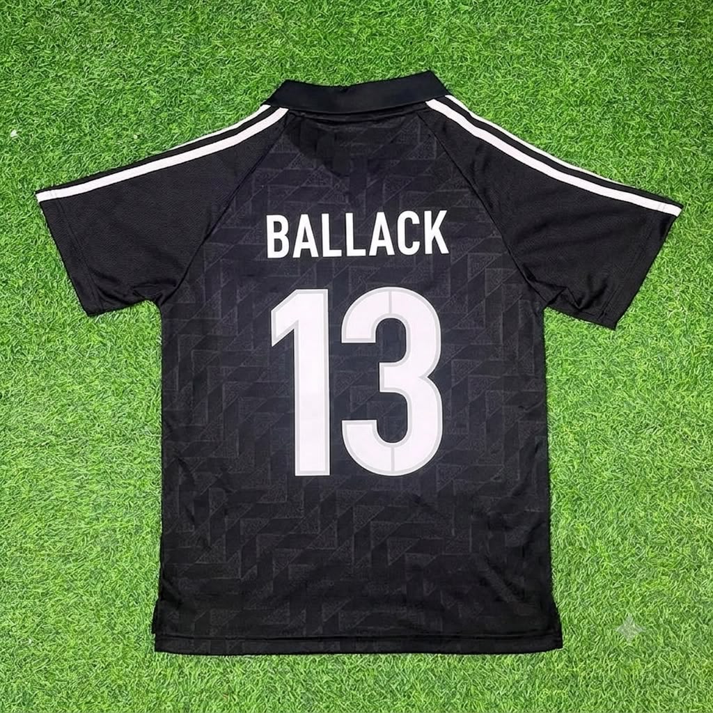 Michael Ballack Germany Deutschland Schwarzes Retro Fußballtrikot Jersey