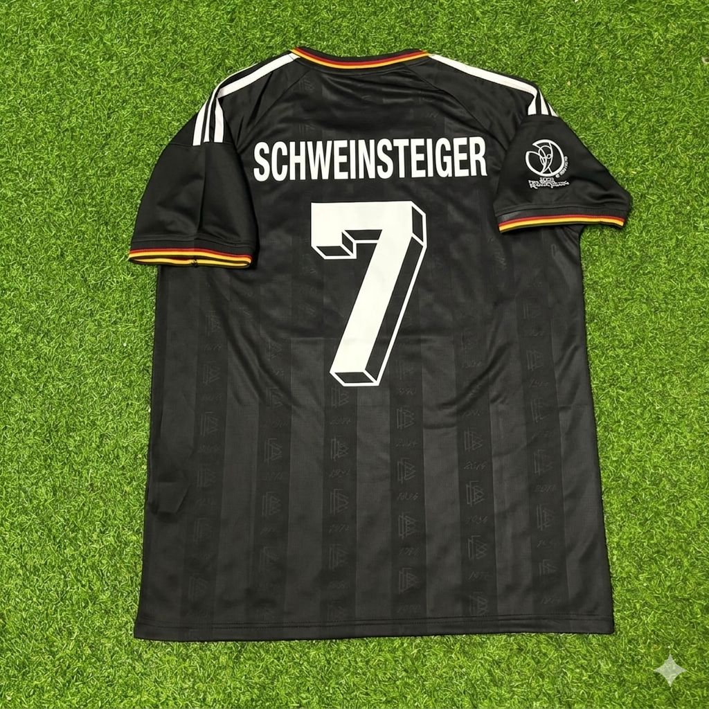 Germany World Cup 2002 Bastian Schweinsteiger Black Special Retro Football Jersey
