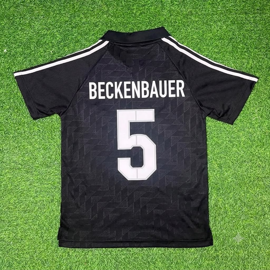 Franz Beckenbauer Germany Deutschland Schwarzes Retro Fußballtrikot Jersey