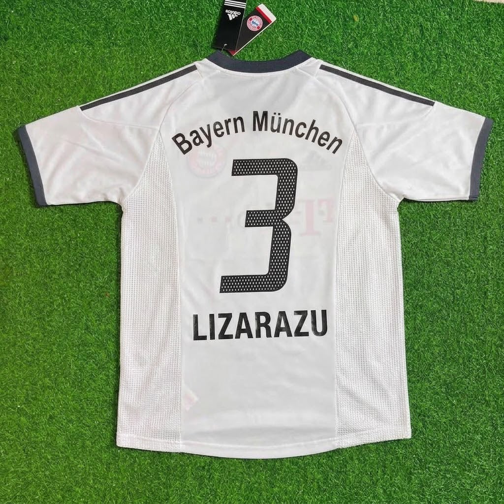Bayern Munich 2002-2004 Bixente Lizarazu Away White Retro Football Jersey