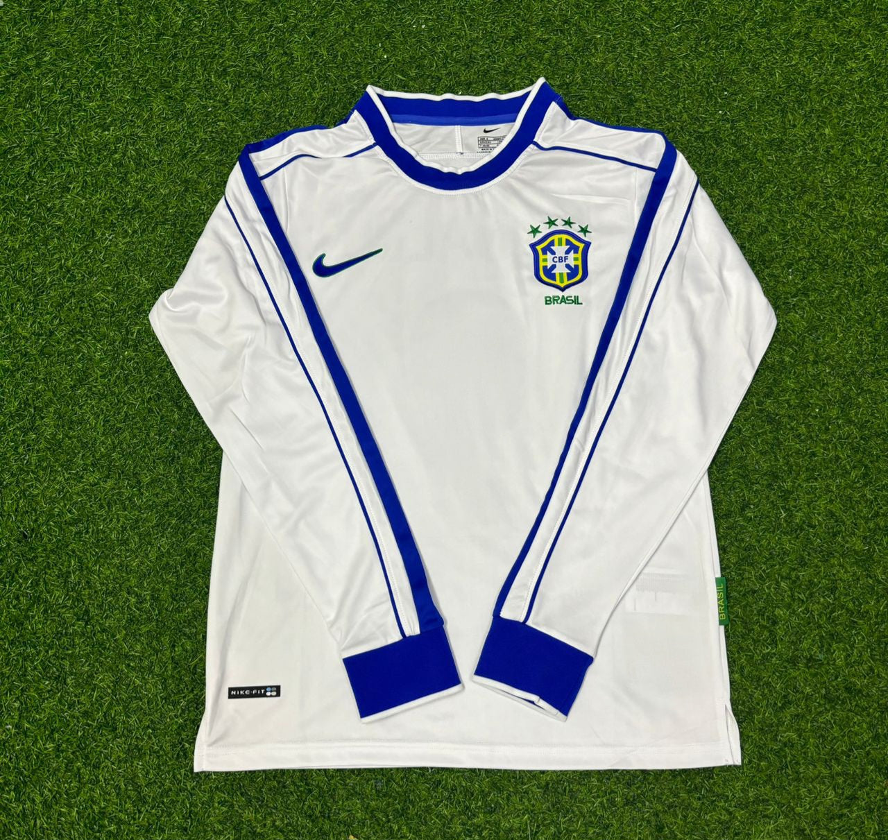Brazil Neymar Jr. Long Sleeve Retro Football Jersey Trikot Maillot