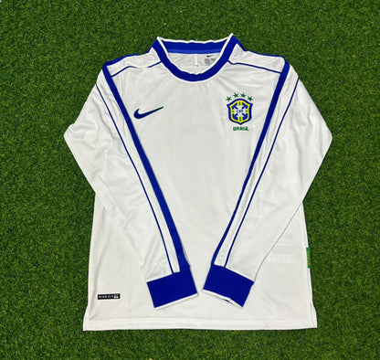 Brazil Neymar Jr. Long Sleeve Retro Football Jersey Trikot Maillot
