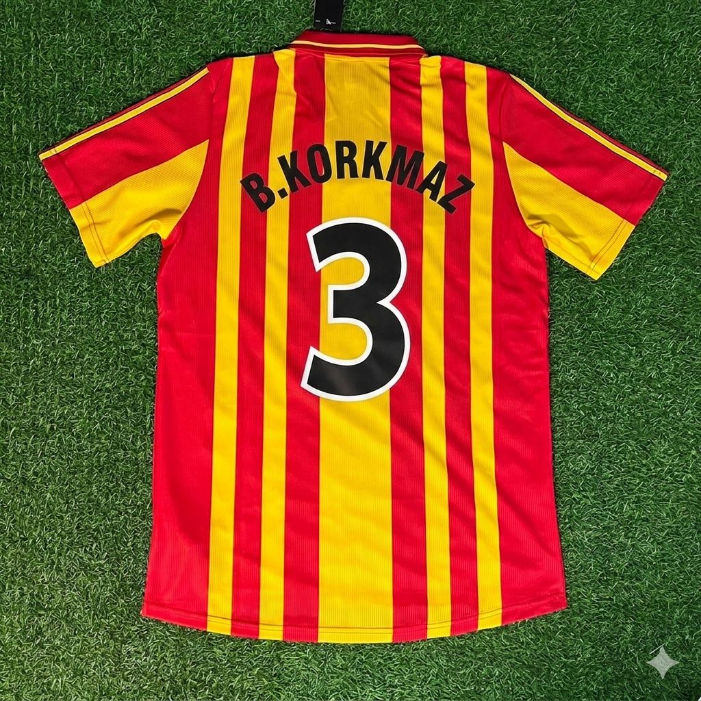 Bulent Korkmaz Galatasaray 2000 UEFA Super Kupa Final Retro Football Jersey Kit Forma