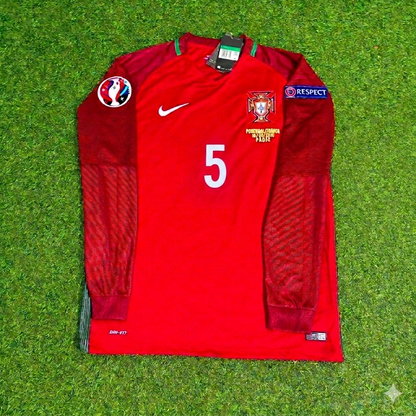 Portugal EURO 2016 Raphaël Guerreiro 5- Final Long Sleeve Retro Football Jersey