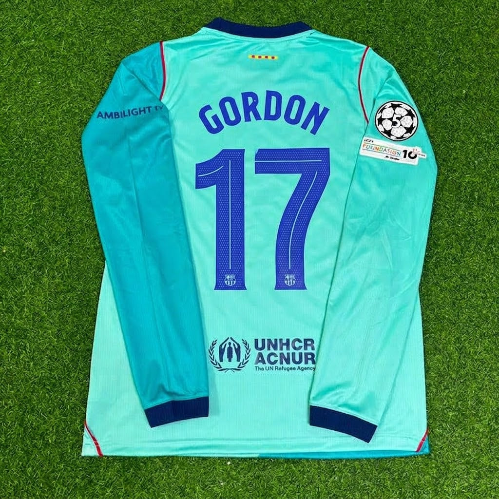 Anthony Gordon #17 Barcelona 2027 Long Sleeve Football Jersey