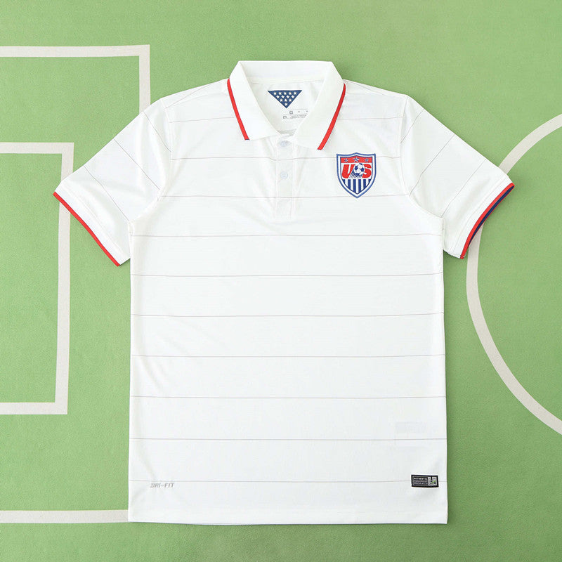 USA USMNT World Cup 2014 Retro White Football Jersey