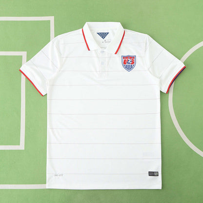 USA USMNT World Cup 2014 Retro White Football Jersey