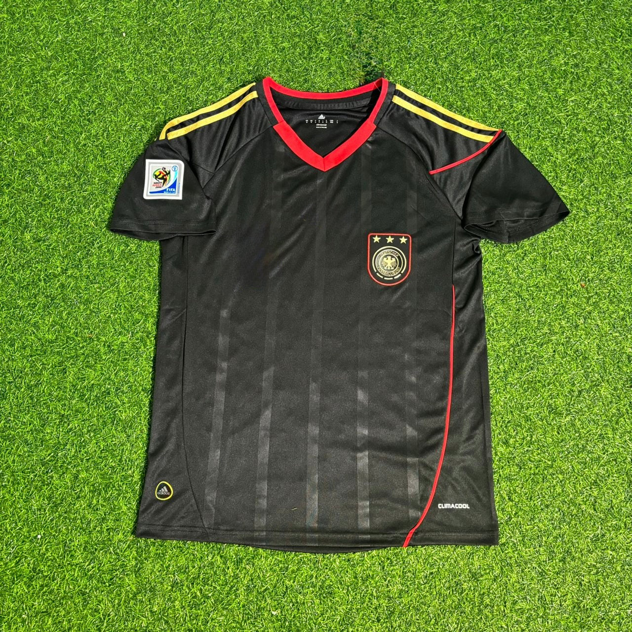 Germany World Cup 2010 Deutschland Black Retro Football Jersey