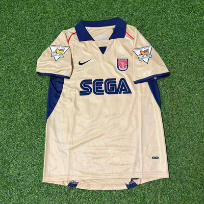 Sylvain Wiltord #11 Arsenal 2001-2002 Away Golden Retro Football Jersey