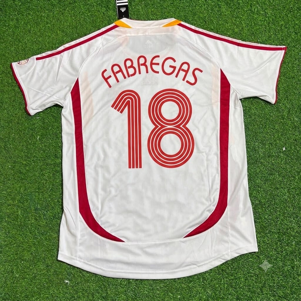 Spain World Cup 2006 Cesc Fabregas White Retro Football Jersey
