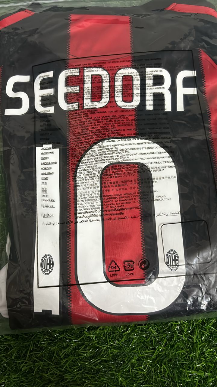 Clarence Seedorf #10 - Milan 2010 2011 Red Black Football Jersey Kit Shirt