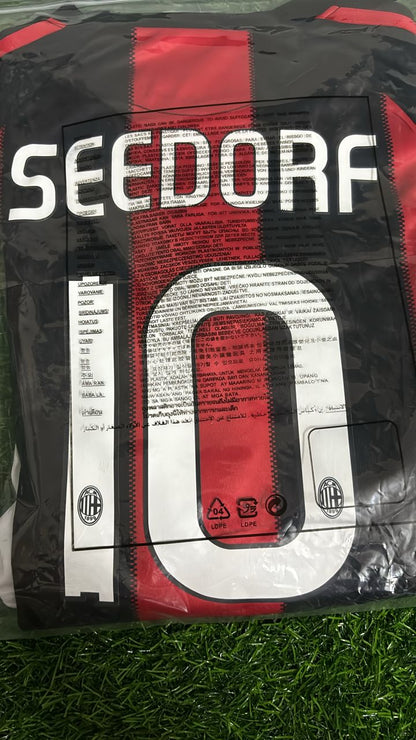 Clarence Seedorf #10 - Milan 2010 2011 Red Black Football Jersey Kit Shirt