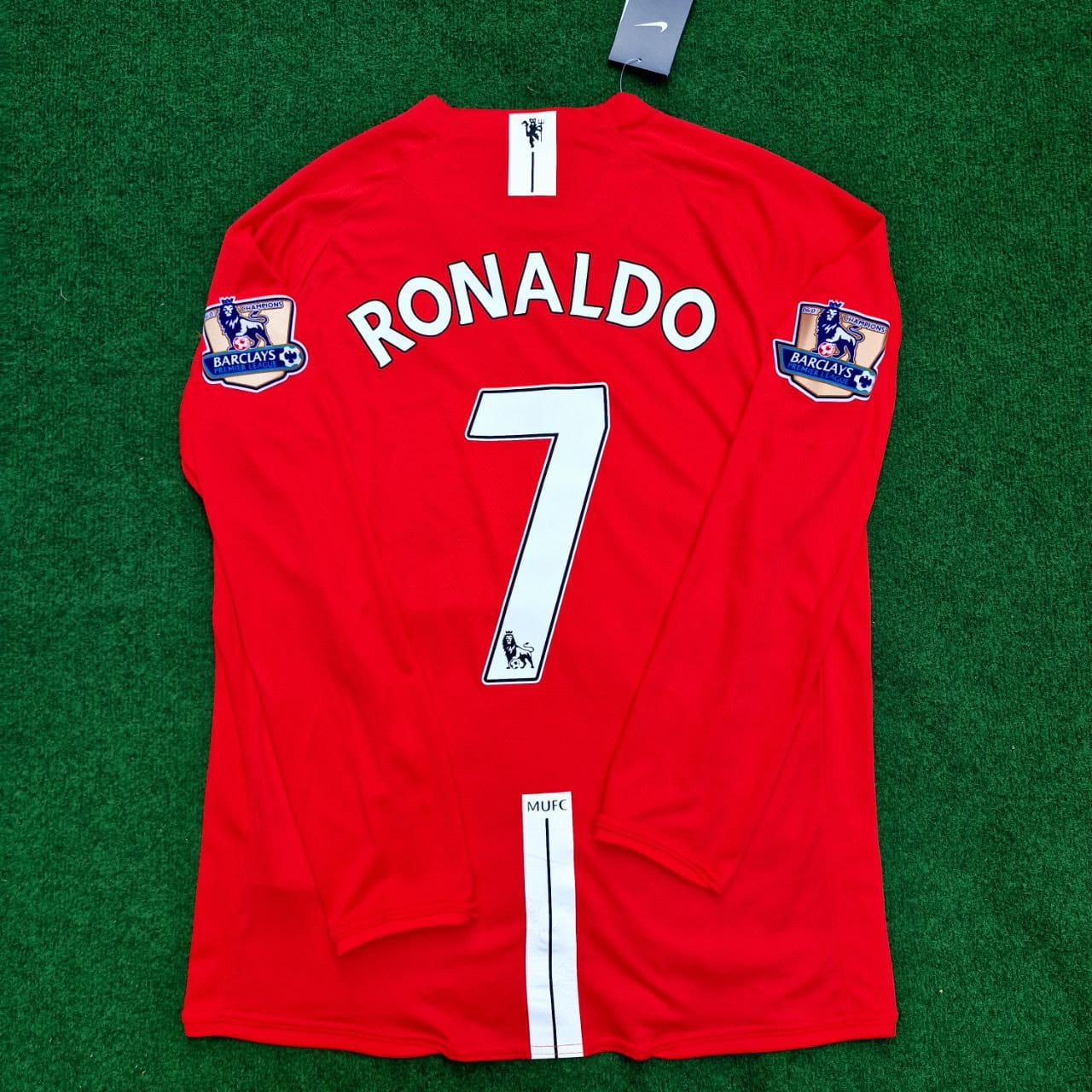 Cristiano Ronaldo Manchester United 2008 EPL Patch Retro Long Sleeve Football Jersey