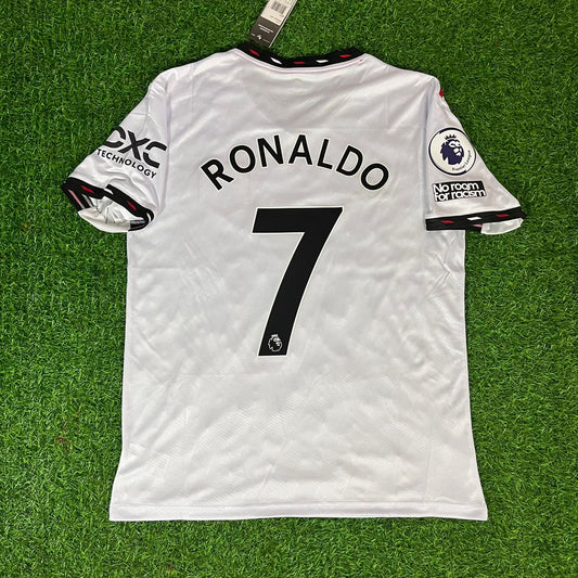 Cristiano Ronaldo Manchester United White 2022 2023 Premier League Football Jersey