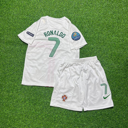 Cristiano Ronaldo Portugal 2012 White Ronaldo Kids Kit Football Jersey Kit for Children