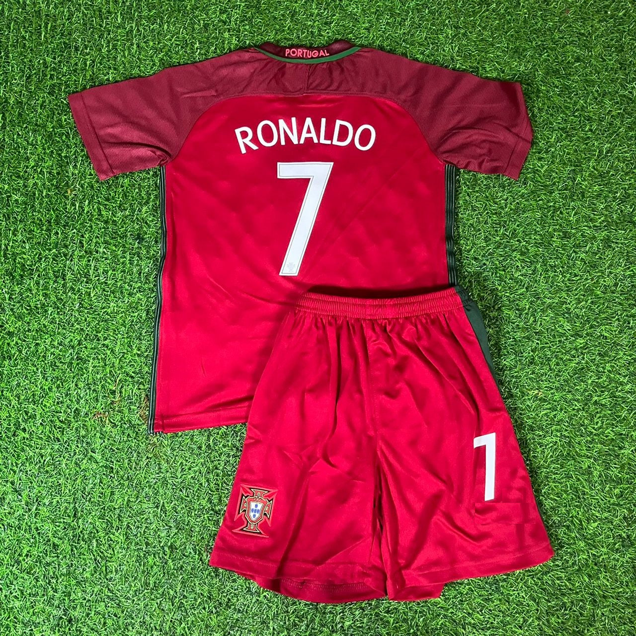 Cristiano Ronaldo Portugal 2016 Home Ronaldo Kids Kit Football Jersey Kit for Children
