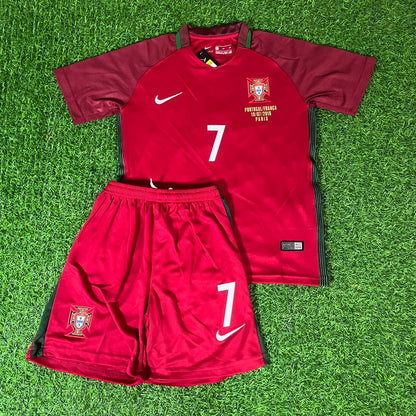 Cristiano Ronaldo Portugal 2016 Home Ronaldo Kids Kit Football Jersey Kit for Children